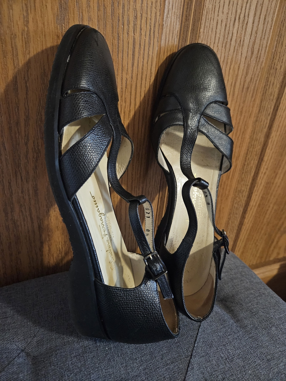 Salvatore Ferragamo Women's T-Strap Leather Flats